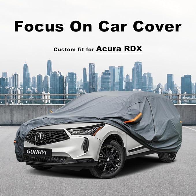 GUNHYI Premium Car Cover Custom Fit Acura RDX, 16 Layers Heavy Duty Car Cover Waterproof All Weather with Zipper Door for Sun Rain Snow Dust Uv Protection