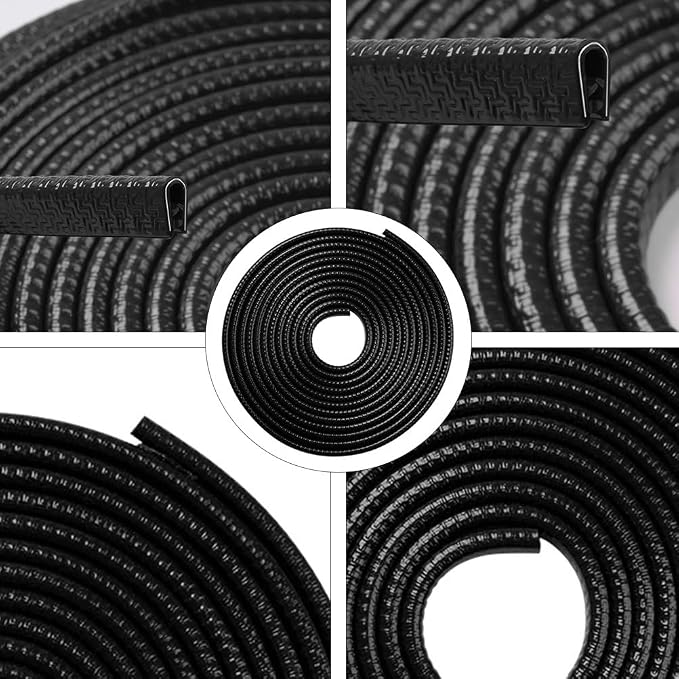 Garneck Car Door Edge Guards Rubber U Shape Edge Trim Seal Strips Protector Car Door Edge Protection for Car Auto Vehicle 10M