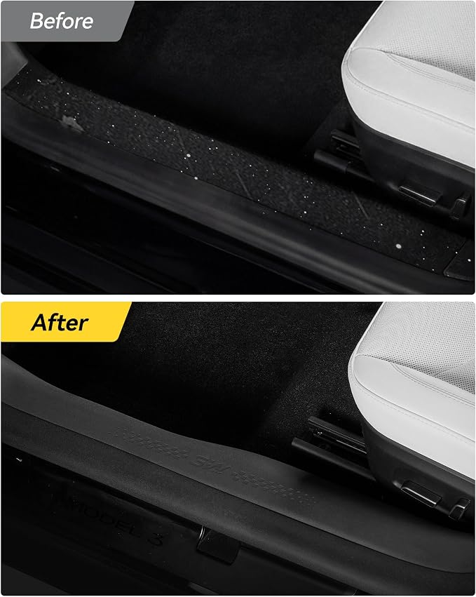 3W Tesla Model 3 Hignland Door Sill Protector 2024 2025 2026 Front & Rear, Rear Bumper, Trunk Sill Protector, Door Entry Guard, Edge Guards, TPE Customized Accessories