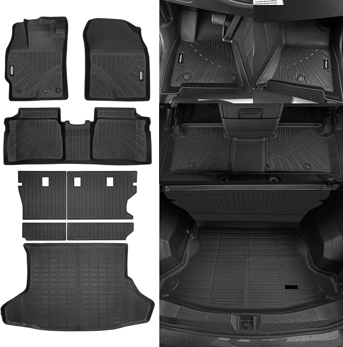 Custom Fit Floor Mats for Toyota Prius 2010-2014 (Not fit V or C) | All Weather TPE Floor Liners with Trunk Mat & Backrest Protectors | Odorless Full Set Interior Accessories