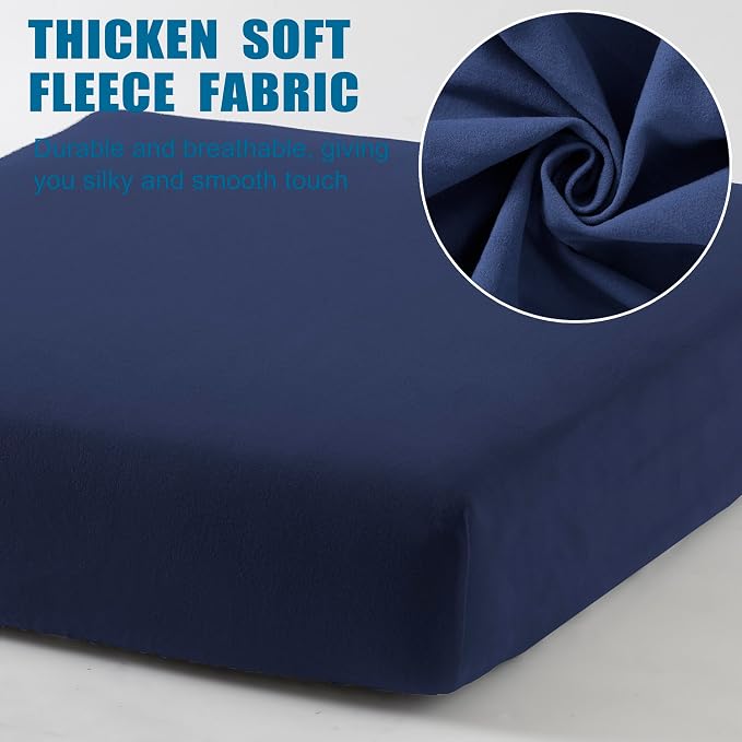 100% Waterproof Couch Cushion Covers Sofa Seat Cover, Stretch Loveseat Covers for Dogs, Reversible Sofa Protector Covers for Kids Pets with Elastic Bottom, Washable(Loveseat Cushion, Navy)