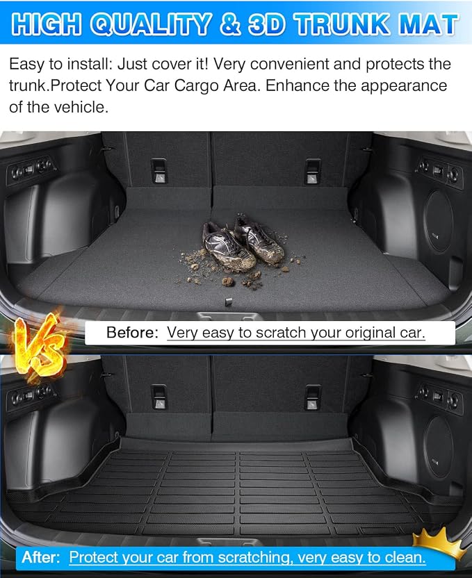 Cartist Cargo Liner Compatible with 2014-2018 Subaru Forester, All Weather Rear Trunk Mat for Forester Accessories Heavy Duty Waterproof