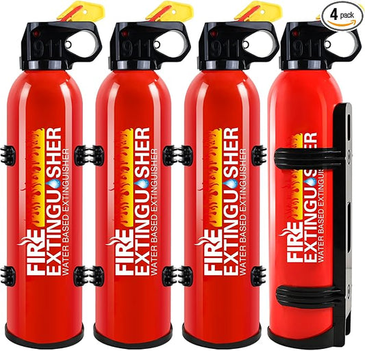 Upgrade Fire Extinguisher for Home, 4Pack Car Fire Extinguishers with Mount, | 8 in 1 Portable Kitchen Fire Extinguishers for A, B, C, K Category, 620ml Mini Fire Extinguisher for Truck Boat