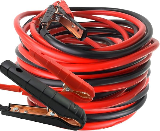 Heavy Duty Jumper Cables, 0 Gauge 25FT Automotive Booster Jumper Cable for 12V/24V Car, SUV &Truck Battery, Jumper Cable with Strong Clamps & Thiekened Inner Core, Carry Bag and Gloves Included