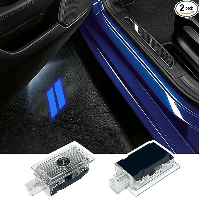 2pcs Never Fade Door Light Led Logo for Dodge Charger Daytona Hellcat All Car Models Projector Ghost Shadow Puddle Courtesy Step Lights (Blue)