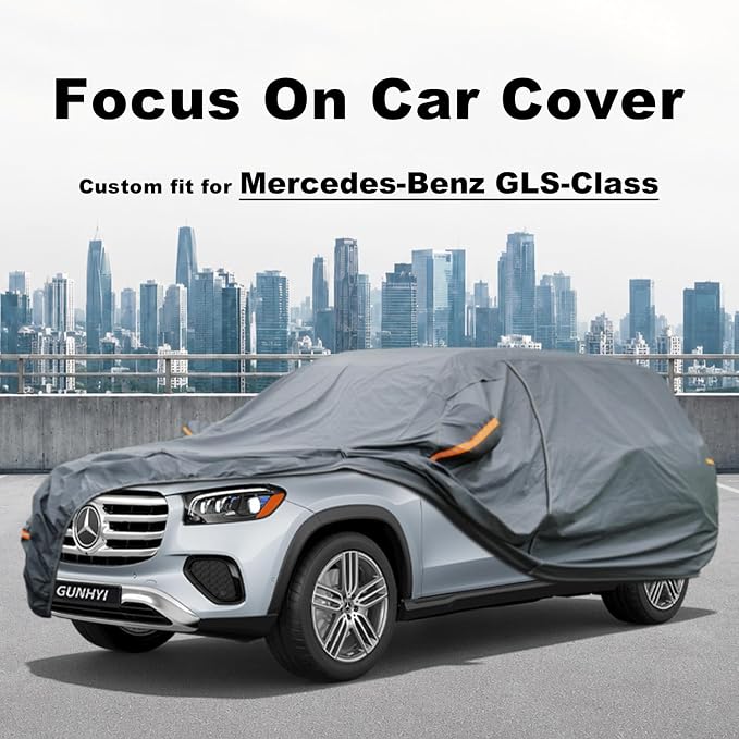 GUNHYI Premium Car Cover Custom Fit Mercedes-Benz GLS-Class, 16 Layers Heavy Duty Car Cover Waterproof All Weather with Zipper Door for Sun Rain Snow Dust Uv Protection