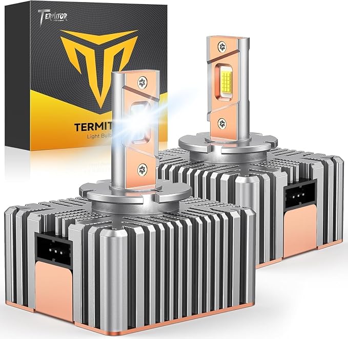 Termitor D5S Bulbs, 80,000LM Cool White, Pack of 2 | 1:1 Factory Size,3 Min Install,Excellent Beam Pattern,IP68 Waterproof,99% Fit Rate,80,000hrs+ Lifespan
