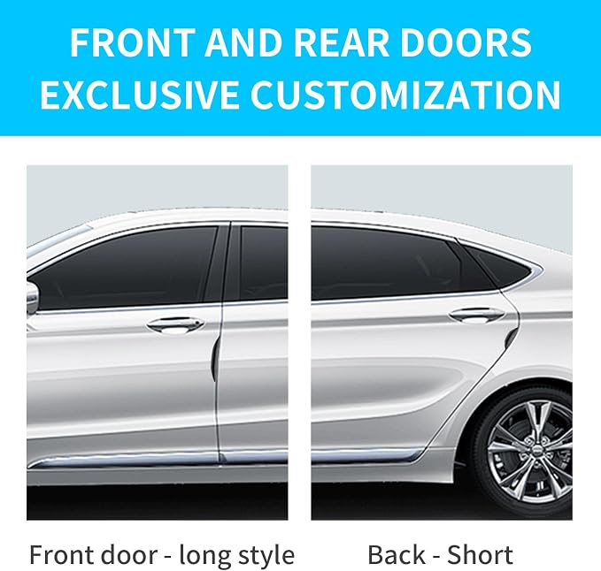 Auto Door Side Edge Protection Guard,4 Pcs Car Door Anti-Collision Strip, Self-Adhesive Anti-Scratch Collision Protector Trim Sticker for Most Car Truck (Black)