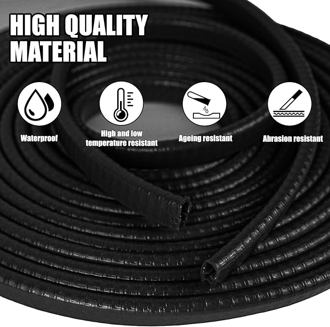 Wuyaoyao 13.1Ft (4M) Car Door Edge Guards, Rubber U Shape Automotive Door Entry Guard Protector Strip, No Glue Required, Universal Vehicle Doors Edge Trim, Exterior Car Accessories (Black, 13.1FT)