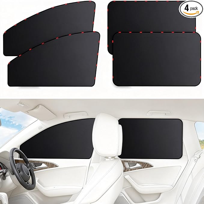 ZATOOTO Side Window Sun Shade, Silk for Long-Lasting Durability & Privacy | For Kids Sleeping, Sun Shades Keep Cooler, Fit Metal Surface Window Frame, Installs Easily and Fast,Do Not Use While Driving