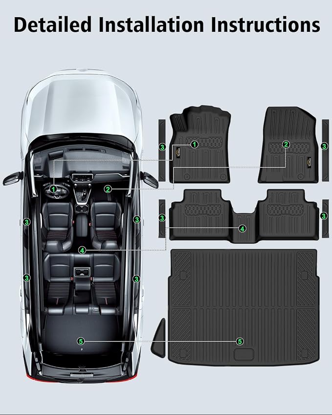 Floor Mats & Cargo Liner Custom Fit for Kia K4 Hatchback 2026 (Not for K4 Sedan) All Weather TPE Rubber Floor Liners Full Set Automotive Mat for K4 Hatchback Accessories