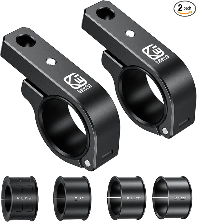 BRCOVAN 2PCS, Metal Light Bar Mounts, Off-Road LED Light Mounting Bracket | Fit for Round Rails 0.75" / 0.875'' / 1" / 1.125'' /1.26" / 1.375'' in Diameter, for Motorcycle ATV UTV Boat Truck