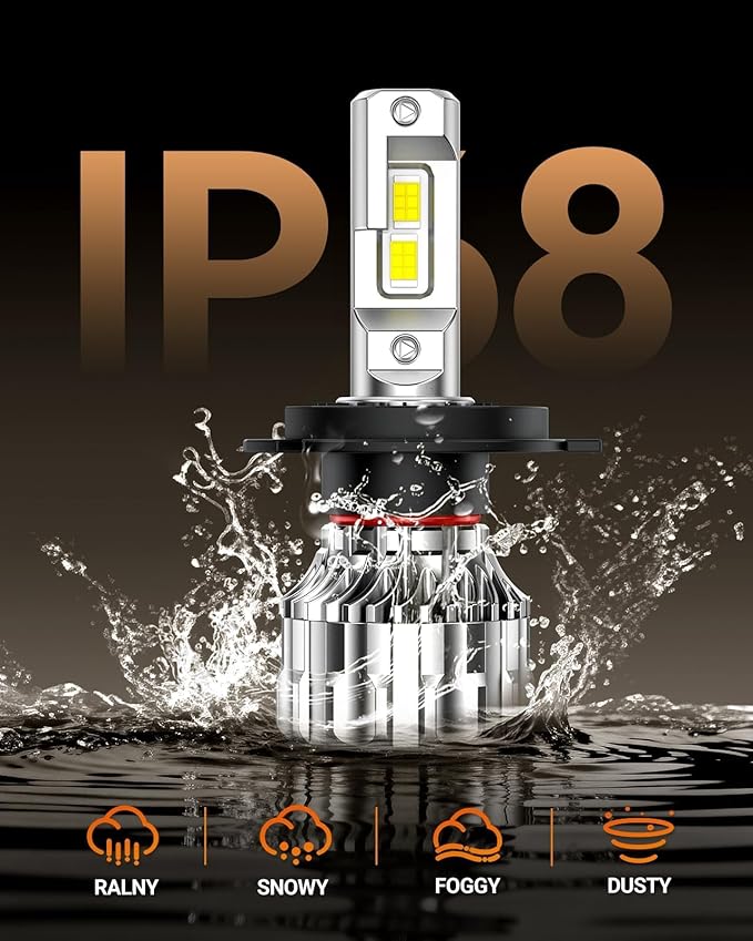 SEALIGHT S6 H4 Bulbs, 70000LM Super Bright H4 LED Bulbs, 70000+ Hours Lifespan, 15000RPM Efficient Cooling Fan, Plug and Play, Pack of 2