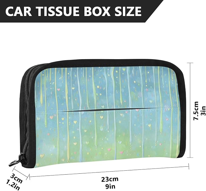 Blue Frosting Dripping Car Tissue Holder Durable Napkin Holder Hanging Tissue Holders Case Car Tissues Bag for Sun Visor Seat Back Universal Auto