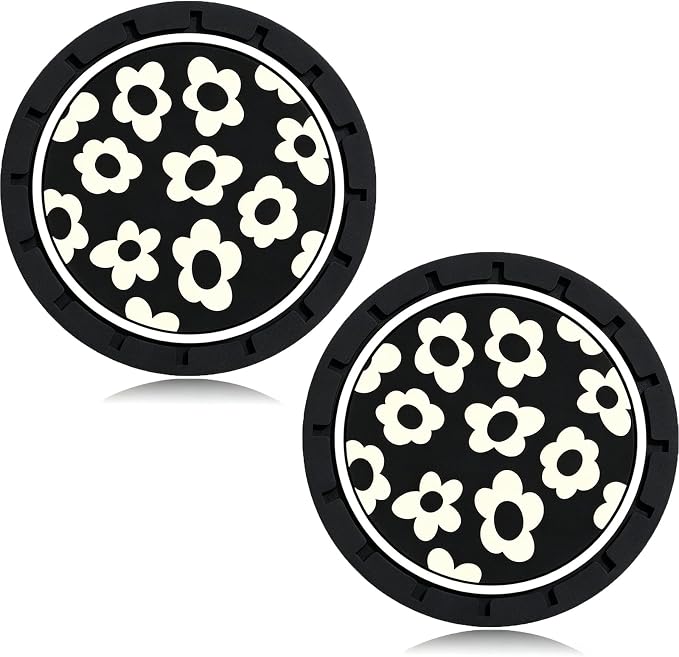 2Pcs 2.75 Inch Flower Car Cup Holder Coaster Insert Tough Auto Flower Car Accessories