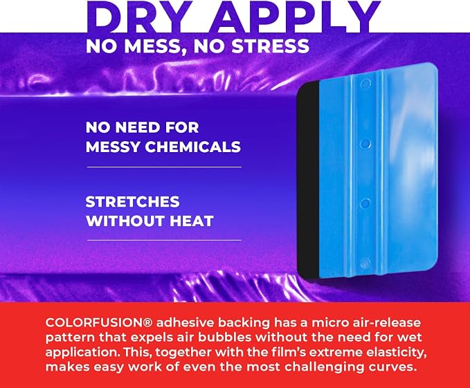 ColorFusion PPF by VViViD, Gloss Flip Purple Blast Dry Apply PPF Vinyl Car Wrap Roll 1ft x 5ft