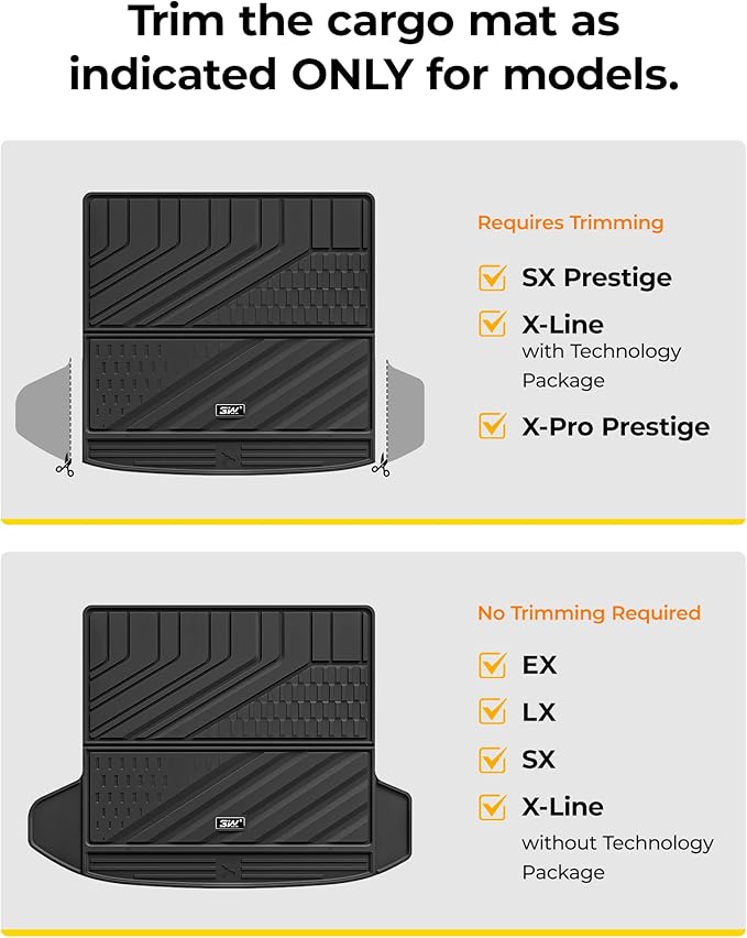 3W Floor Mats & Cargo Liner (with Subwoofer) Fit Kia Sportage Gas (Not Fit Hybrid or PHEV) 2023-2025 2026 TPE All Weather Custom Fit Floor Liner for Kia Sportage Full Set Car Mats, Black