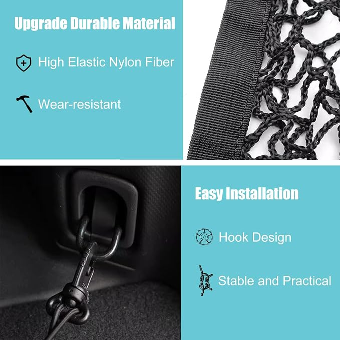 Trunk Cargo Net Organizer Compatible with Subaru Forester Accessories 2PCS | Compatible with Subaru Forester Left and Right Side Storage Net
