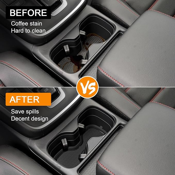 for Honda CRV Accessories 2023 2024 2025 2026 3D Cup Holder Center Console Liner Inserts Silicone Anti-dust Mat Pad Interior Decoration (2 Pcs, Black Trim)