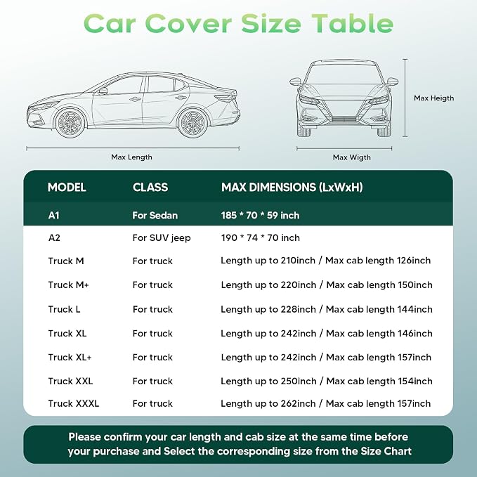 Cartist Hail Protector Car Cover Waterproof All Weather, Heavy Duty Outdoor Sun UV Rain Cover for Toyota Corolla, Nissan Sentra, Honda Civic, Mazda 3, Audi A3, Kia Forte...(Fit Sedan 178-185 in)