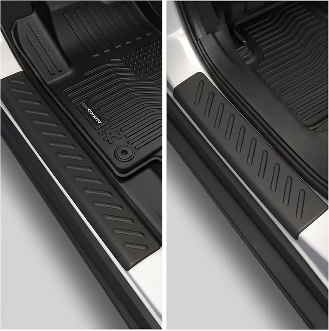 Auxko All Weather Floor Mats Cargo Mat for Jeep Cherokee 2015-2018 with Backrest Mat Door Sill Protector TPE Liners All Season Accessories Guard Odorless Anti-Slip Floor Liners Trunk Tray