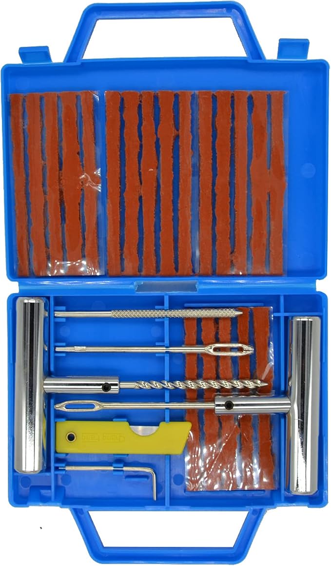 Tire Plug Kit 26 Pcs Heavy Duty Tire Repair Plugs Tools | Flat Tire Repair Kit with Plugs for Cars, Truck, RV, SUV, ATV, Motorcycle, Tractor, Trailer
