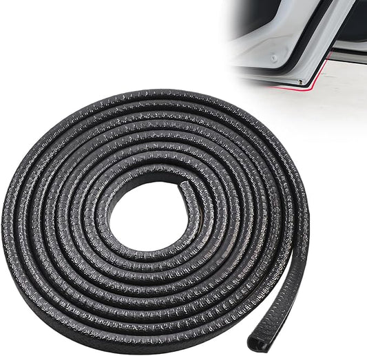 U-Shape Car Door Edge Guards, 16.4 Ft Rubber Automotive Door Edge Protector for SUVs Sedans, Easy No-Glue Install, Exterior Car Accessories Trim (Black)