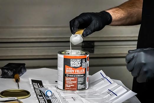 Evercoat Body Shop 105000 Pro-Grade Body Filler, Fast Drying and Lightweight Multipurpose for Dents in Aluminum, Fiberglass & More, Easy Mix Hardener Included 0.8 Gal