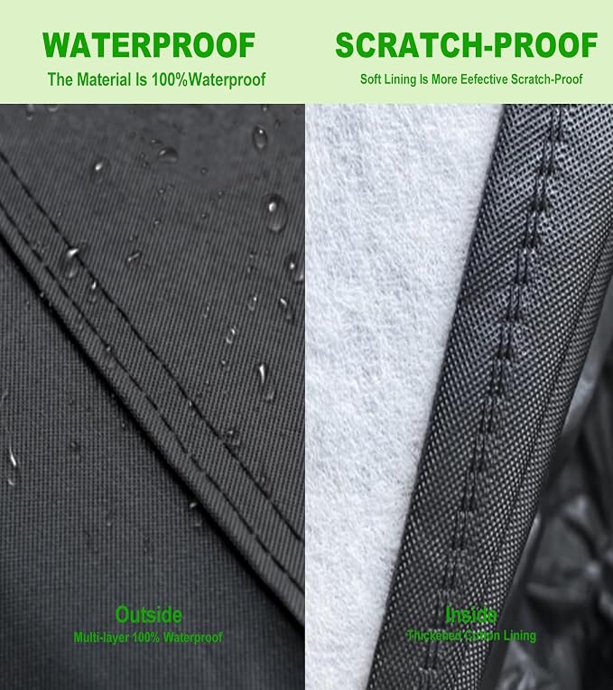 Truck Cover Waterproof All Weather - Heavy Duty Outdoor Pickup Truck Cover Windproof Sun Rain Protection - Universal Fit for Ford F150 Chevy Silverado (Fit Truck: Length Up to 242 inch)