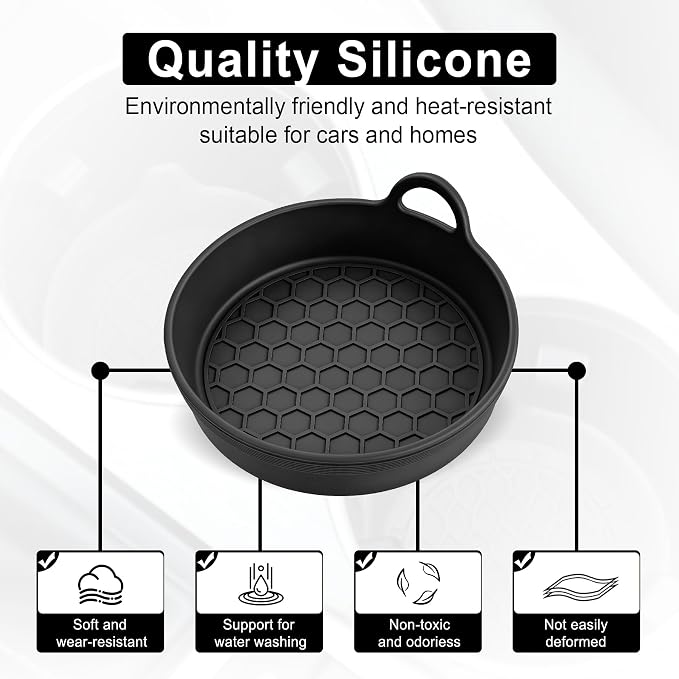 SINGARO Car Cup Holder Coaster, 4PCS Silicone Cup Holder Insert, Universal Non-Slip Cup Holders, Car Interior Accessories for Women and Man, Black