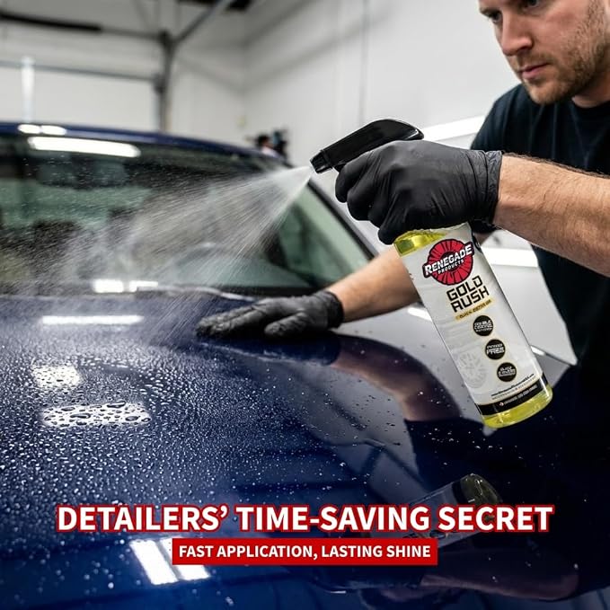 Renegade Products Gold Rush Quick Detailer – Double Ceramic Spray for Cars, Trucks, Paint, Glass & Chrome – High Gloss, Streak-Free Finish (16 oz)