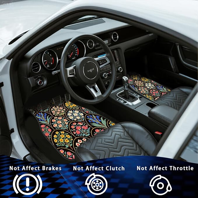 Butterfly Car Floor Mats Kawaii Purple Fantasy Glow Carpet Front Rear Carpets Mat Decorative Car Floor Carpets Non-Slip Auto Car Accessories Universal Fit Car Accessories for Truck