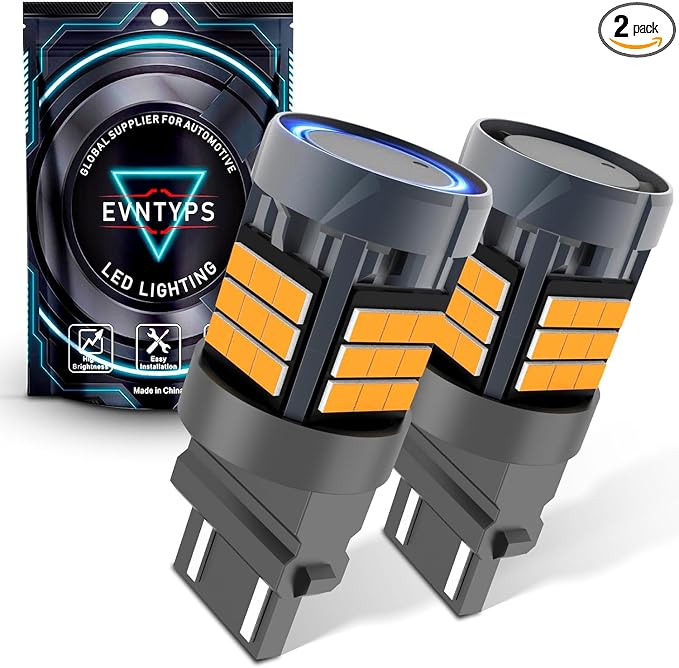 3157 LED Turn Signal Bulb Anti Hyper Flash,3057 LED Bulbs With Built in Resistor,3156 LED Amber Yellow CANBUS Error Free,3457a 3457 4157 Front Rear LED Blinker Bulb for Car Trucks(2pcs)