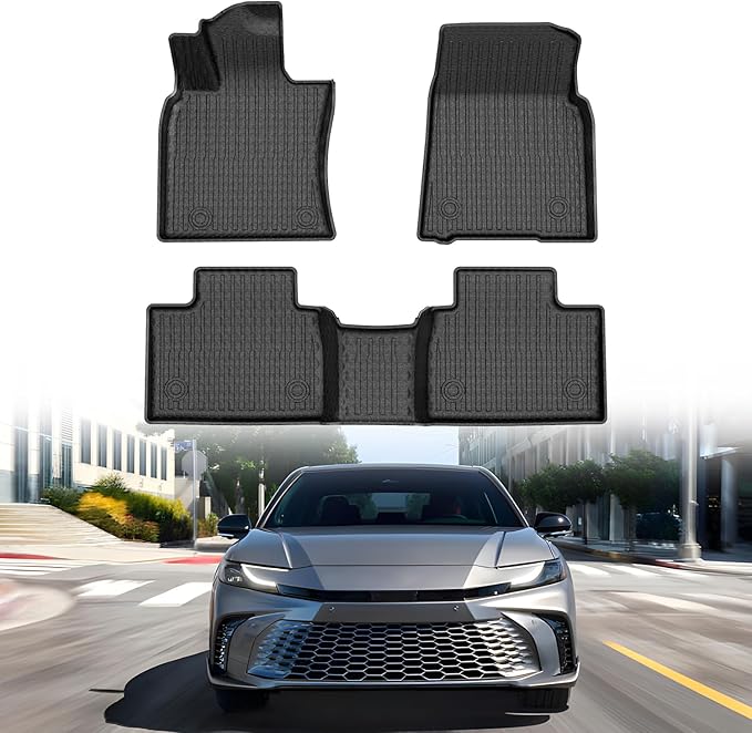 Mixsuper Camry Floor mats-Floor mat for Toyota Camry 2025 2026(Include Hybrid) LE/SE/XLE/XSE,All Weather TPE Rubber Floor Liners Protection for Camry Accessories,2 Row Anti-Slip Car Mats, Black