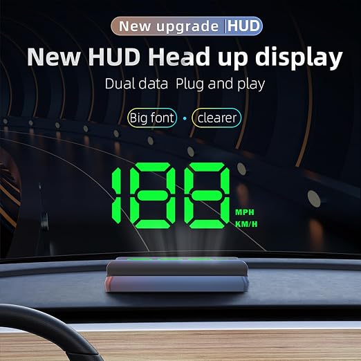 New Auto Dimming HUD with Sunshade, 3.5" Large Screen Heads Up Display for Cars, USB Powered Digital GPS Speedometer, Applicable for All Vehicles