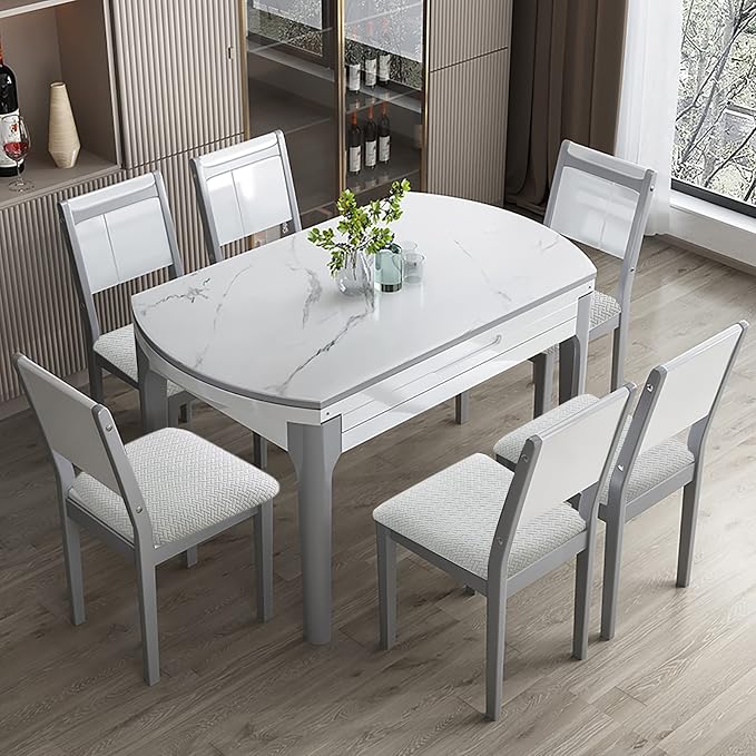 Genina Waterproof Seat Covers for Dining Room Chairs Covers Dining Chair seat Covers Kitchen Chair Covers slipcovers (White, 4 Pcs)