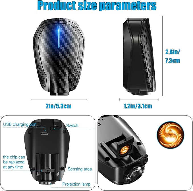 2Pcs Car Door Light Car-Door Projector Logo Light for Universal Rechargeable Courtesy LED Lights, Suitable fit All Models(Fire Phoenix)