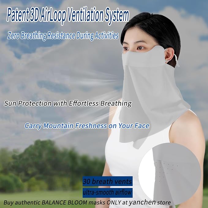 UV Sun Protection Face Mask with Neck Coverage UPF 50+ Face Shield Breathable Design for Summer Outdoor Activities