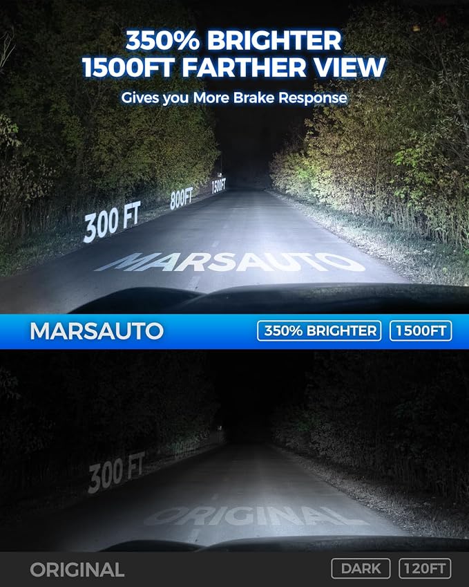 Marsauto D3S HID Bulbs, 66340 42403 42302 35W Xenon Bulb, D3S 8000K White Blue, Up to 500% Brightness, Pack of 2