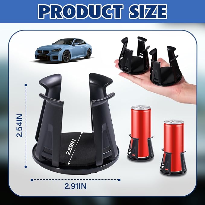 Rislobx 2PCS Cup Holder Inserts for Car, Adjustable Automotive Cups Holders Expander Accessories for Sedan,Truck, SUV (Black)