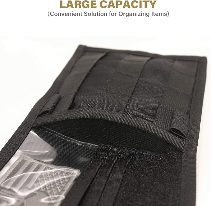WYNEX Car Sun Visor Organizer MOLLE Panel Fit Most Cars | Small-11.8x6.3", Visor Storage Pouch for Small Tools, Glasses & Docs, Fit Sedan Suvs Vans