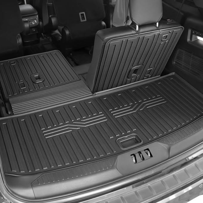 Floor Mats for Ford Explorer 6-Seater 2020-2026, All Weather Floor Mats Trunk Cargo Liner with Backrest Protectors Accessories, Full Coverage Set