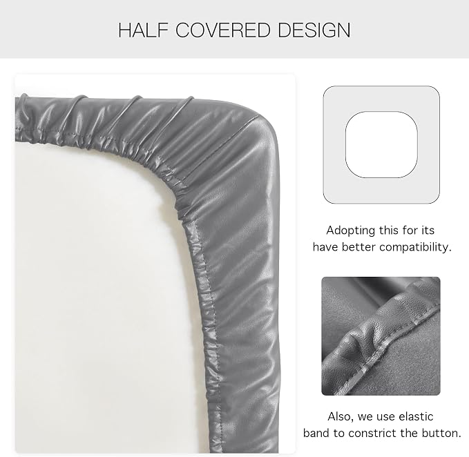 Yates Home PU Leather Couch Sofa Cushion Slipcover Water-Proof Elastic Chair RV Seat Covers Sofa Furniture Protector Slip Cover for Seater Replacement in Living Room（Loveseat, Light Gray）