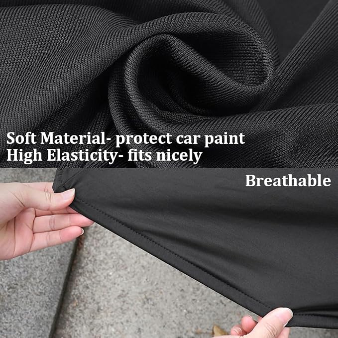 WinPower Indoor Sports Car Cover 163-181 inches Stretch Dustproof Protection Full Car Cover for Underground Garage, Car Show, Black