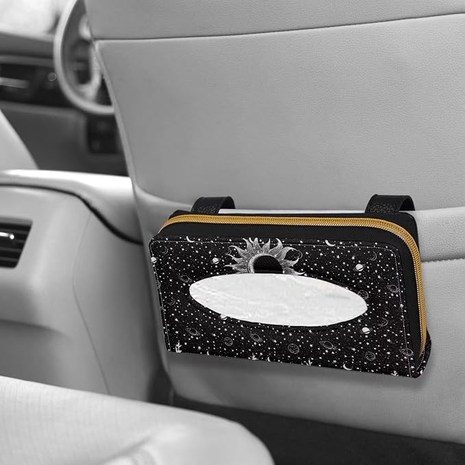 Automotive Tissue Napkin Holder Stars Moon Car Visor Tissue Box Water Proof Durable Car Napkin Holder for Sun Visor Back Seat