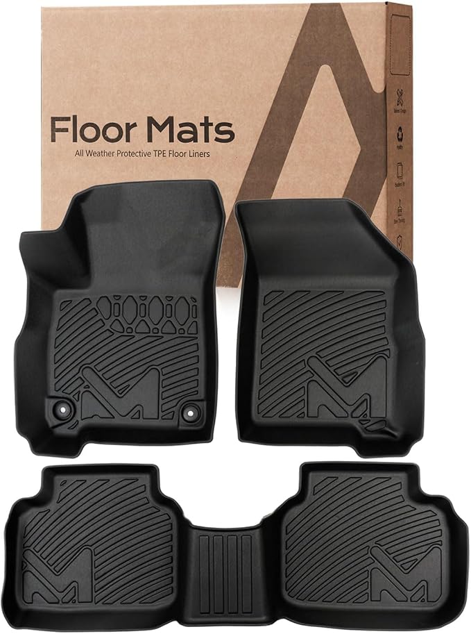 TPE Automotive Floor Mats Custom for 2011-2020 Dodge Journey, All Weather Cover Protection Waterproof Black Floor Liner Front & Rear Row Full Set Car Mats, 3PCS