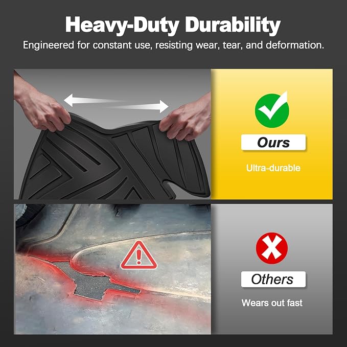 Floor Mats Fit for 10th Gen Honda Accord 2022 2021 2020 2019 2018 Sedan (Gasoline & Hybrid), All Weather Rubber Custom Fit Anti-Slip Floor Liners,1st & 2nd Row, Black