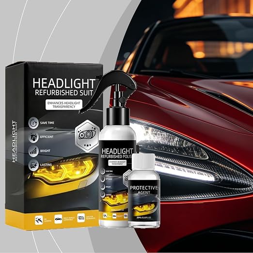 Cleardrive Headlight Restoration Kit, Headlight Restoration Kit, Headlights Cleaner and Restorer Kits, Limpiador De Faros Delanteros De Carro, Polimero Liquido para Restaurar Faros (1 Set)