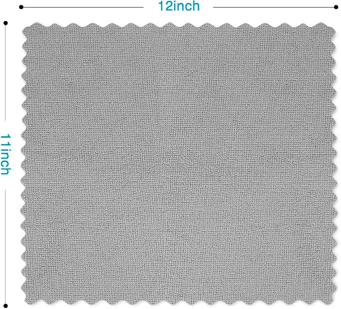 Orighty Microfiber Cleaning Cloth - 24 Pack, Grey Cleaning Rags 12x11 inch | Microfiber Towels for Cars, Highly Absorbent Household Cleaning Supplies, Reusable Lint Free Cloths for House, Kitchen