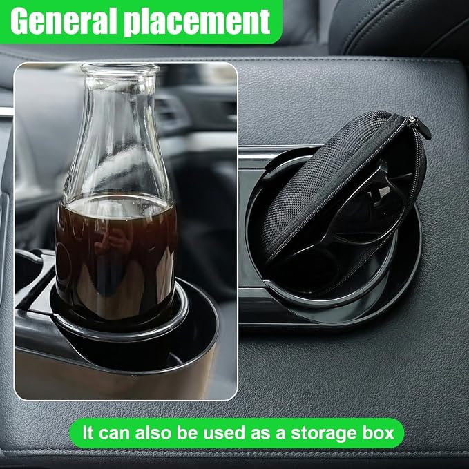 Craedli Car Center Console Cup Holder, Automotive Beverage Holder for Fixing Water Cups and Drinks, Self-Adhesive Vehicle Interior Organizer Accessory for SUV, Truck(2PCS)